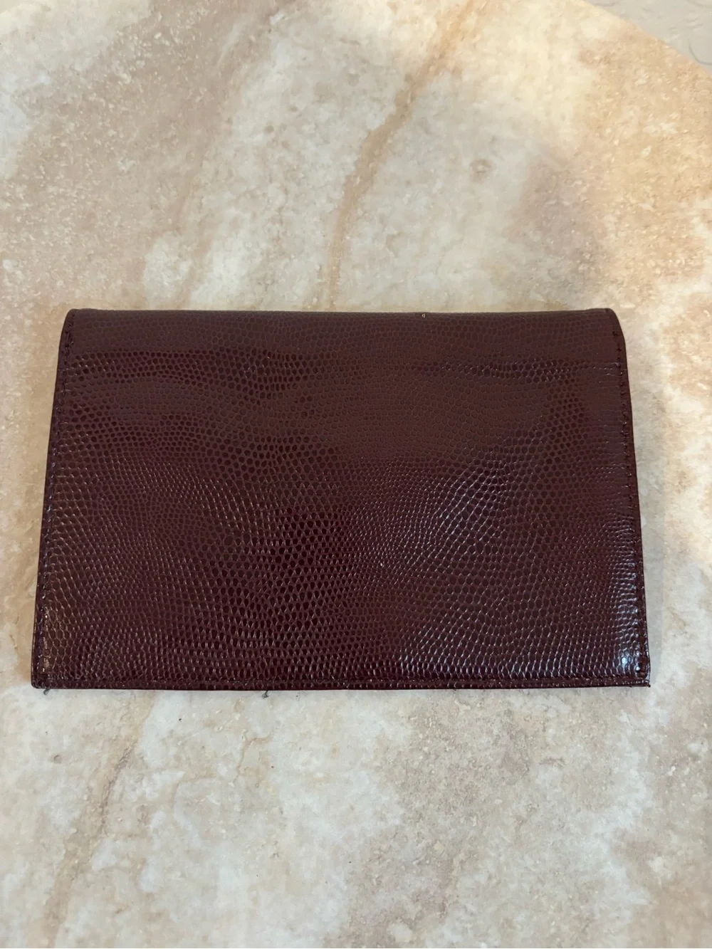 Diane Von Furstenberg Embossed Lizard Envelope Clutch Wallet